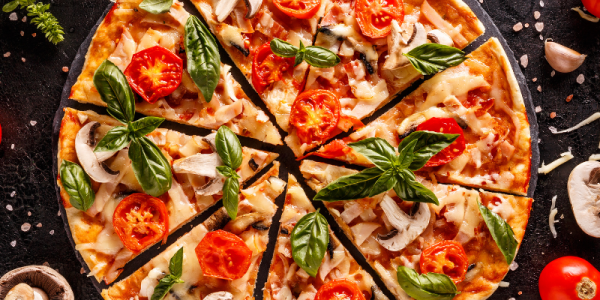 Pizza saludable con base de coliflor